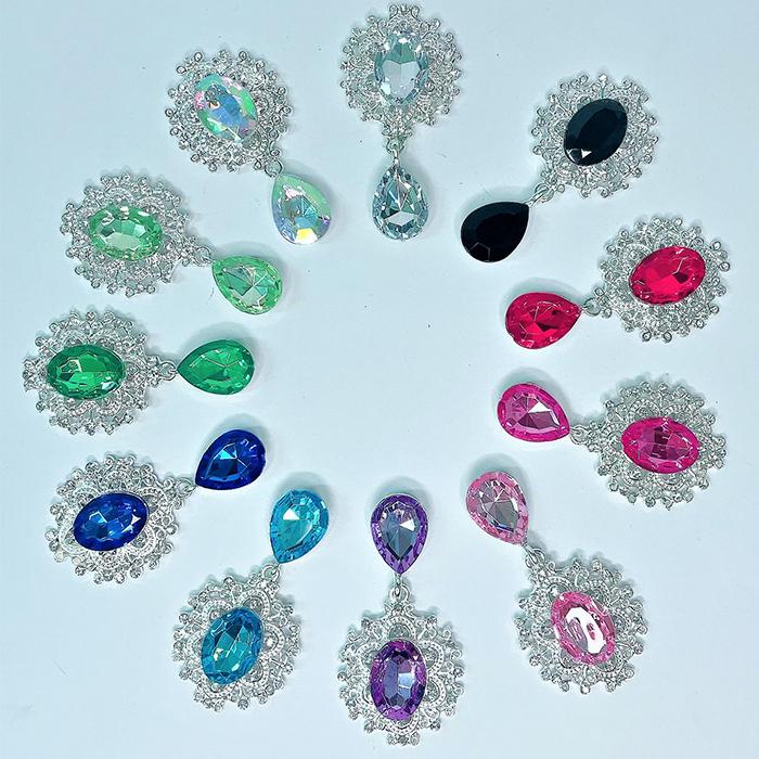 センターパーツ ビジュー ゆらゆら揺れる チャーム ストーン アクリル