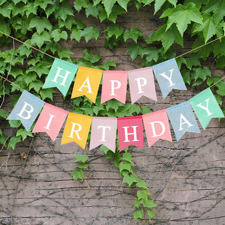 バースデー フラッグガーランド 旗13枚 HAPPY BIRTHDAY お誕生日会
