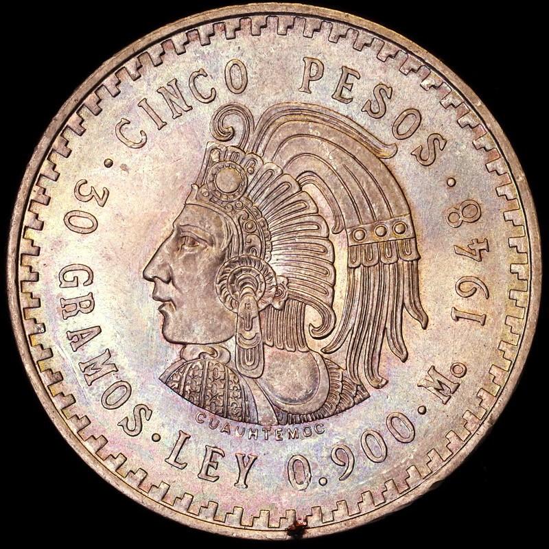 メキシコ 1948年 5ペソ銀貨 : エルズコレクション - 通販 - Yahoo