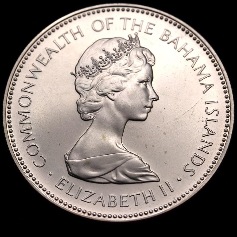 バハマ諸島 1973年 2ドル 大型銀貨 エリザベス : エルズコレクション