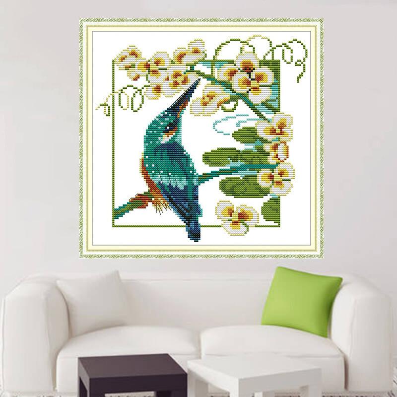 クロスステッチ 刺繍キット 花鳥 動物図案 壁に貼るフレーム 初心者