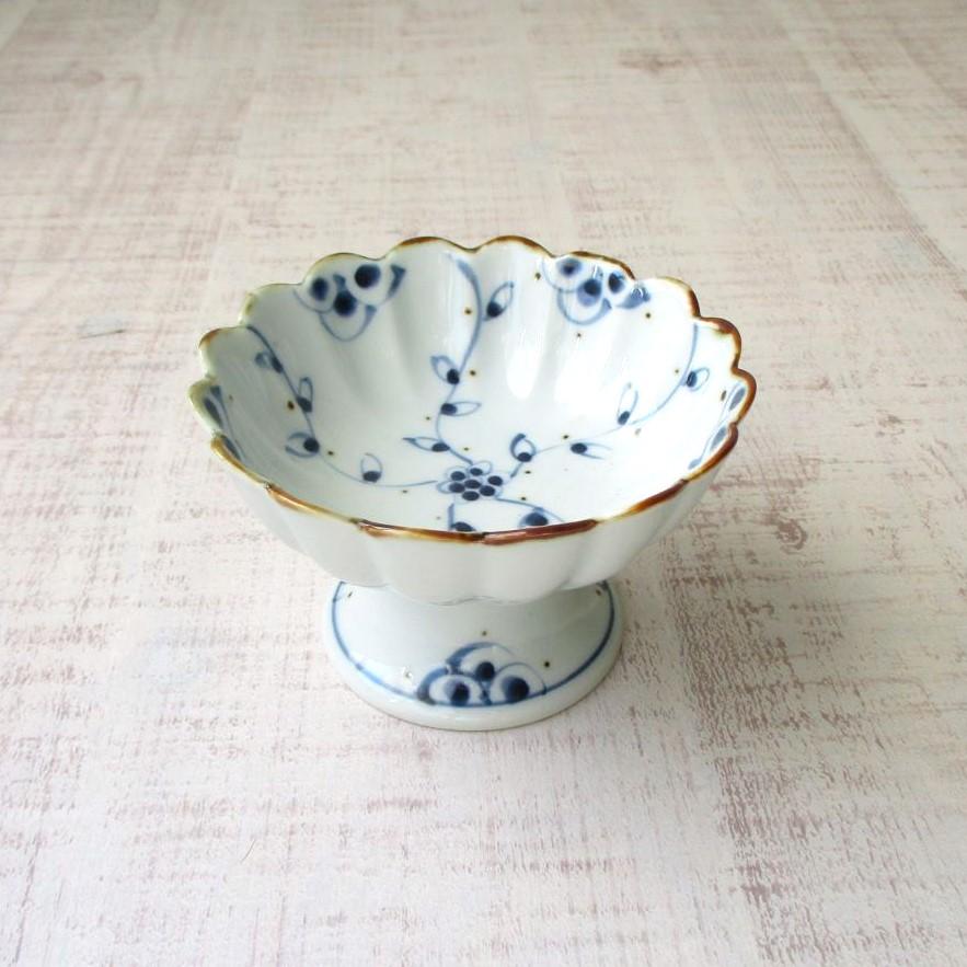 有田焼 伊万里焼 食器 鉢 高台鉢 小鉢 つる花唐草 デザート鉢 菓子鉢