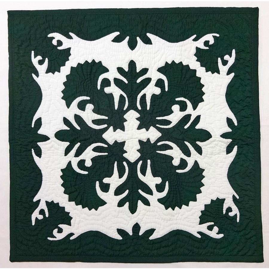 ハワイアンキルトタペストリー/壁掛け/グリーンレフア : Moana Pua