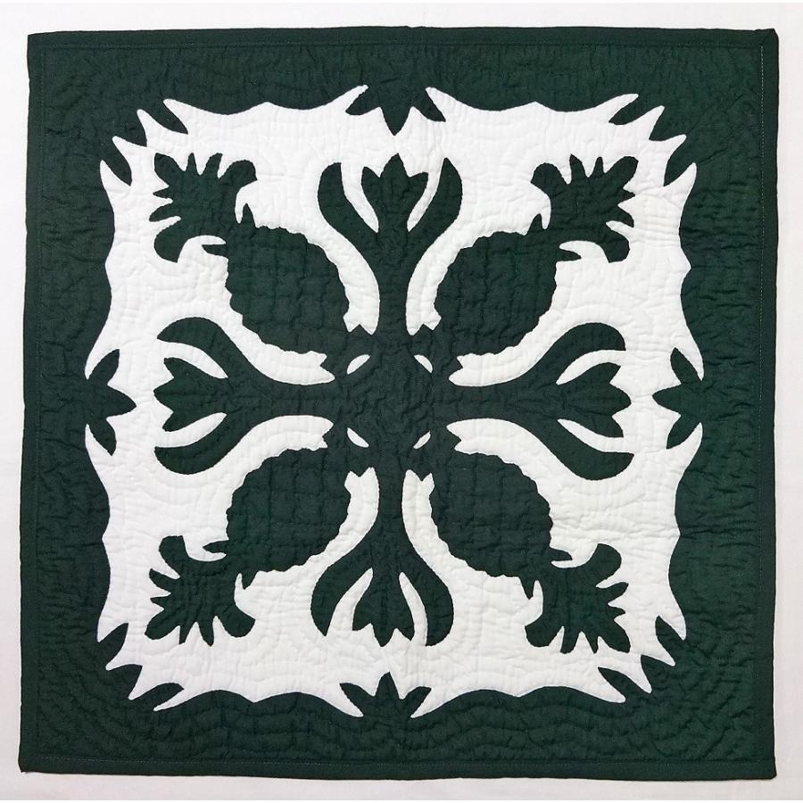 ハワイアンキルトタペストリー/壁掛け/グリーンパイナップル : Moana