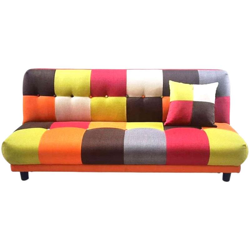 カラフルソファベッド 6色パッチワーク ソファベッド リック : もみじ