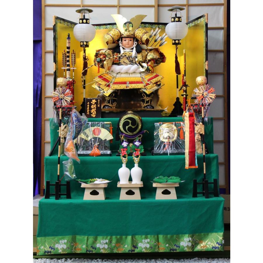 五月人形三段飾り105子供大将赤黄白糸【武者人形】 : 人形のモリシゲ