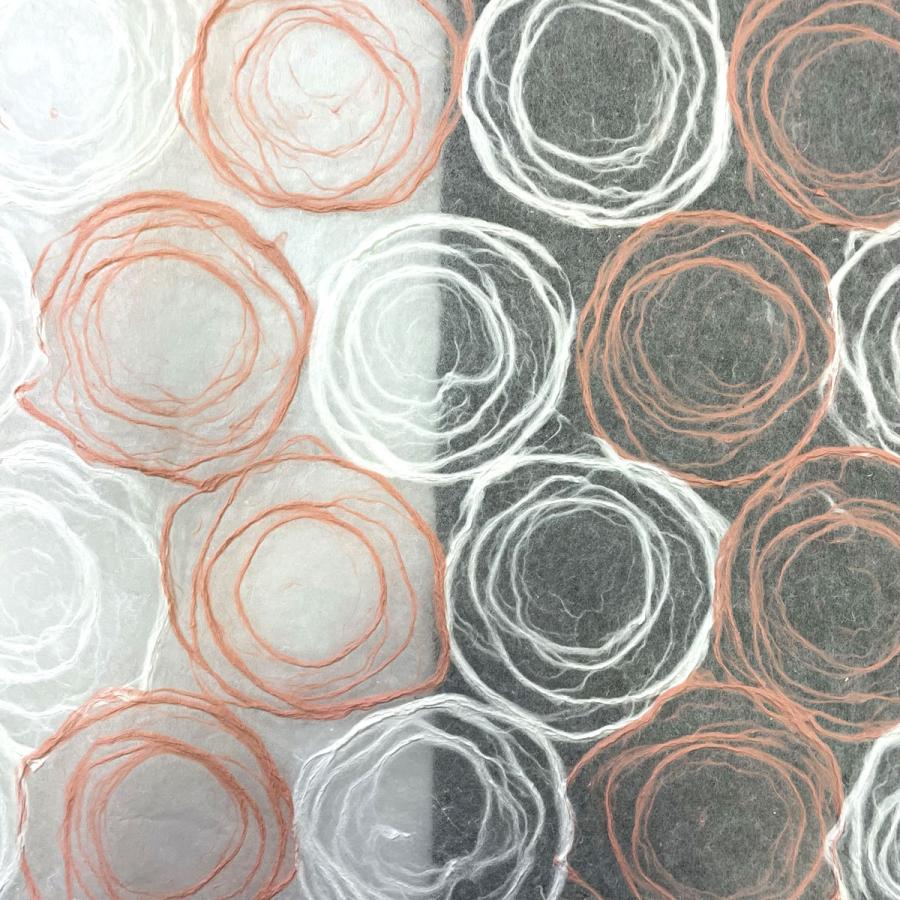 うずまき 渦巻き 透け感のある和紙 丸模様 手漉き和紙 菊判 大判 約