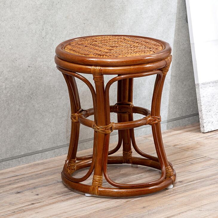 スツール ラタン 籐 チェア 椅子 円座 丸座面 丸形 丸椅子 丸スツール