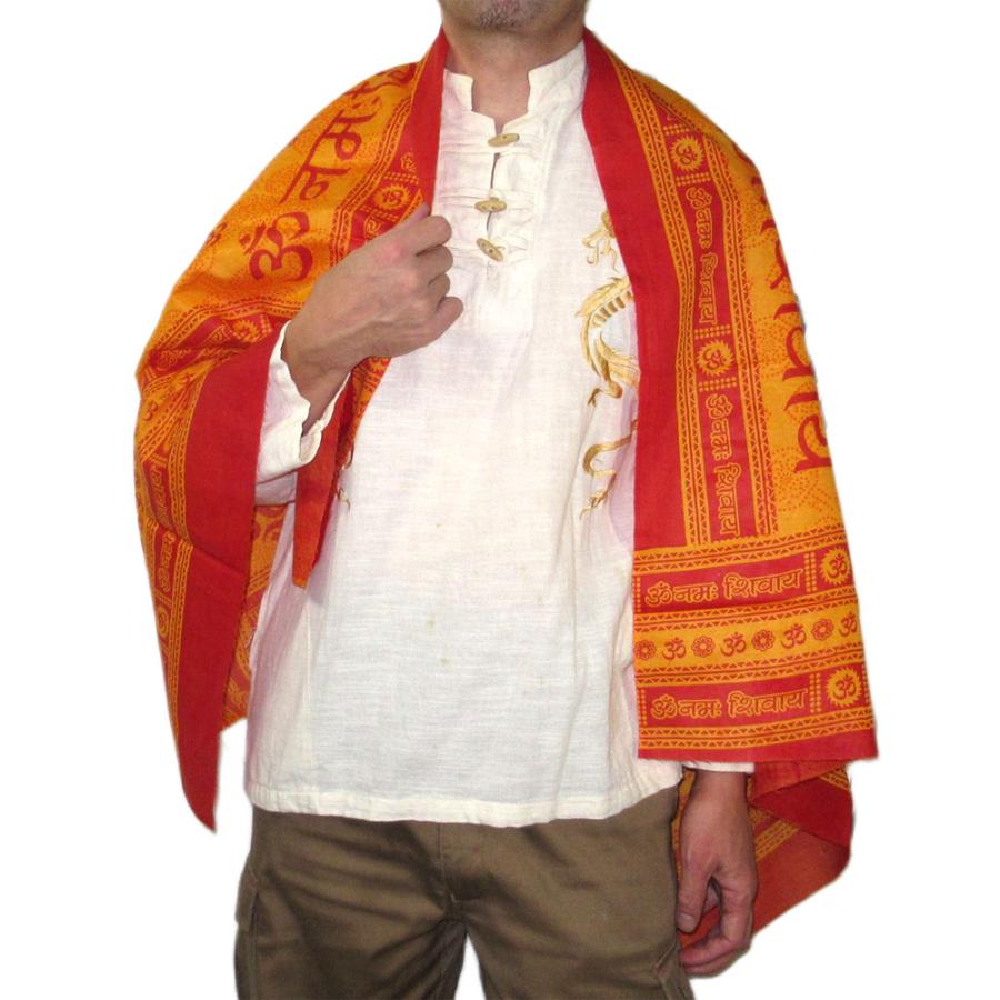 インド製多目的布 サンスクリット語マントラ ショール エスニック