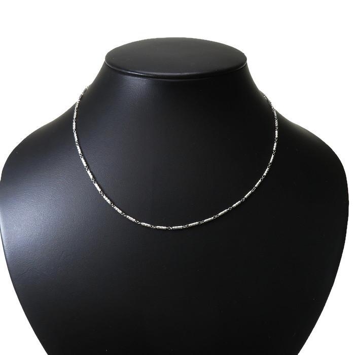 ゲルマニウム含有 デザインチェーン ネックレス K18WGホワイトゴールド