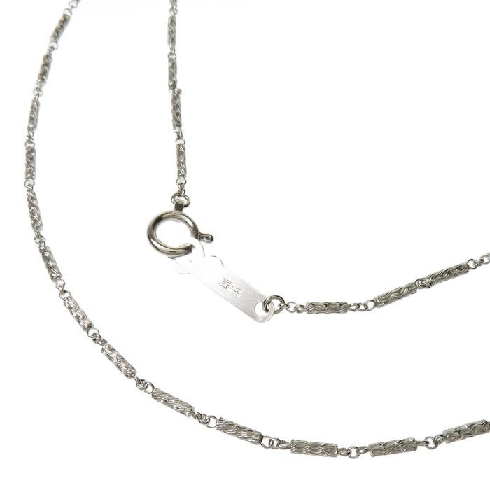 ゲルマニウム含有 デザインチェーン ネックレス K18WGホワイトゴールド