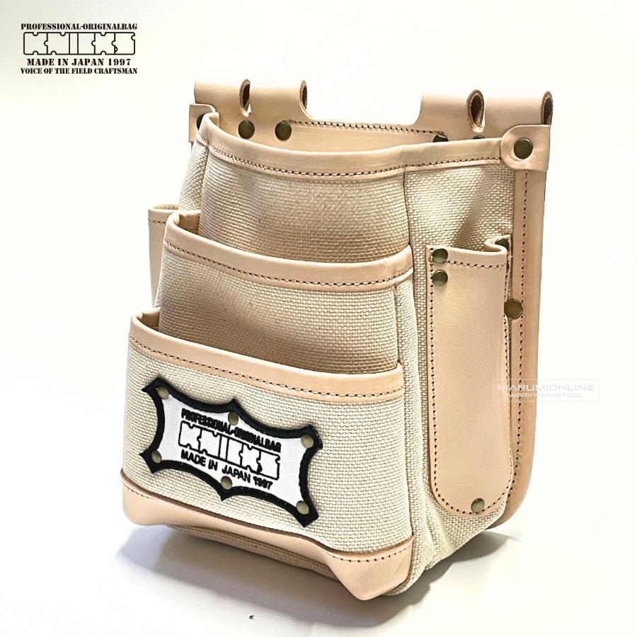 KNICKS（ニックス） 腰道具 ツーウェイタイプ帆布生地ヌメ革補強3段腰