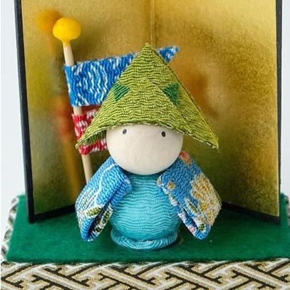 兜 五月 人形 手作り ちりめん / 童大将 コンパクト 初節句 こどもの日