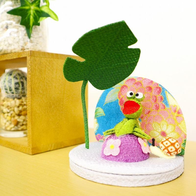 置物 コンパクト ちりめん 小さい 手作り / 六月飾り 月暦の飾り 梅雨