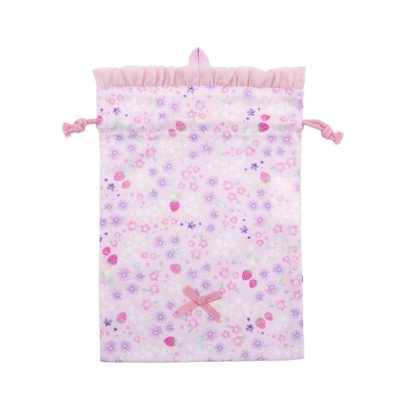 Mother garden（マザーガーデン） 野いちご 巾着 Sサイズ 小花いちご柄