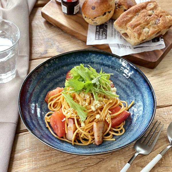 食器 セット 和食器 おしゃれ 皿 カレー皿 割引 窯変ネイビー6.8深皿4