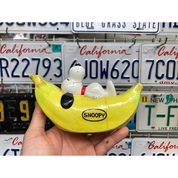 スヌーピー バナナ 貯金箱 バンク ビンテージ 陶器 日本製 Snoopy Made