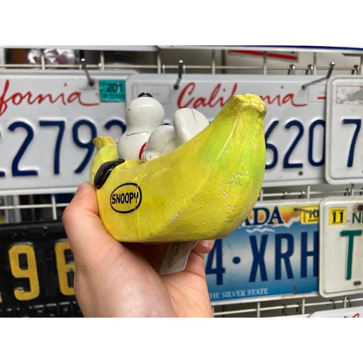 スヌーピー バナナ 貯金箱 バンク ビンテージ 陶器 日本製 Snoopy Made