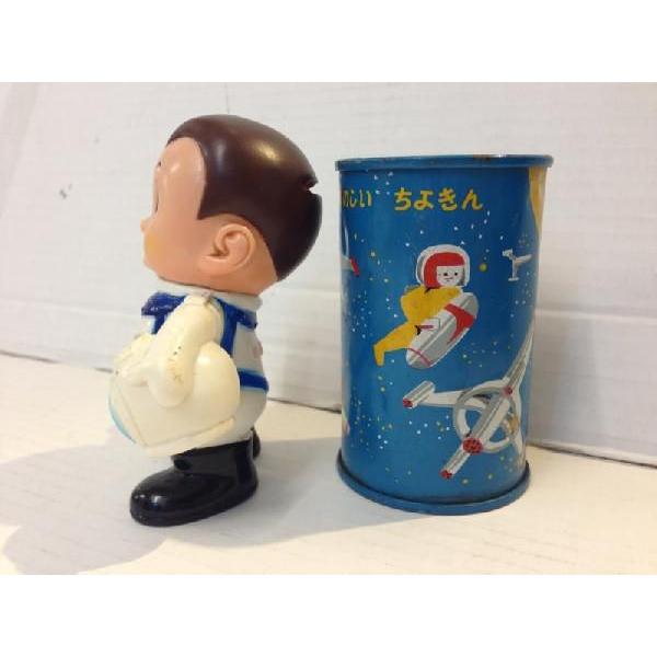 百五銀行】ノベルティ 宇宙柄貯金箱・宇宙服ドール : アンティーク