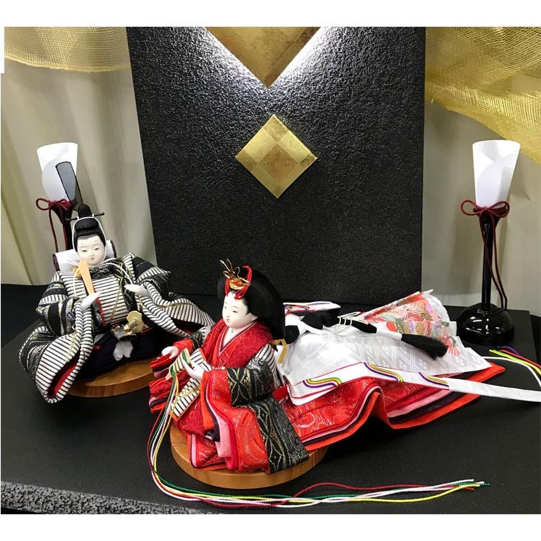 ひな人形 人形作家 千匠 作 LEDライト間接照明式 親王 平飾り 凜