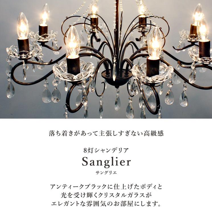 シャンデリア 別売りでリモコン付き LED 照明 おしゃれ 8灯 ブラック