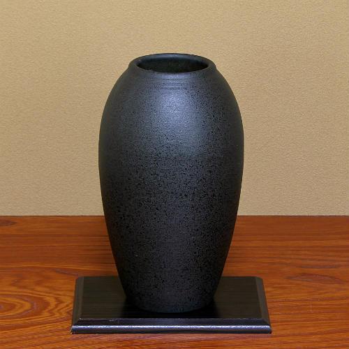 信楽焼 大きな 花瓶 黒 窯変 斑点 10号 おしゃれ 大壺 つぼ ツボ 壷 花