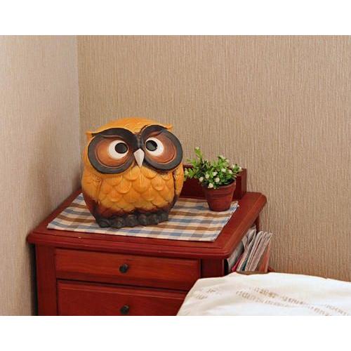 ポイント5倍]信楽焼 光が透ける照明 フクロウ 7号 黄 ふくろう 梟 陶器