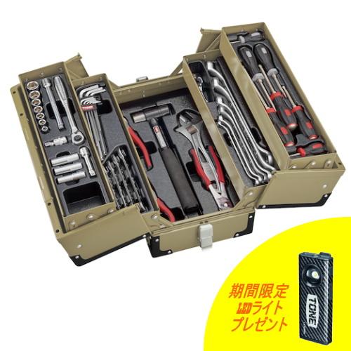 TONE メカニック用ツールセット 限定色カーキ色 TSA330923KK 56pcs 9.5