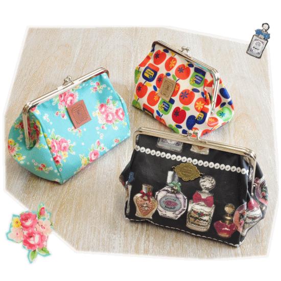 MY mama がま口 口金 約16.5cm 大きめ □ ポーチ バッグ ショルダー