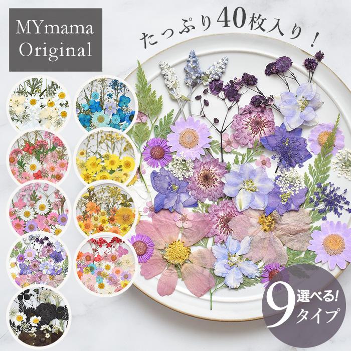 MY mama レジン 押し花 セット 40枚 レジン封入 全9種 □ ドライ