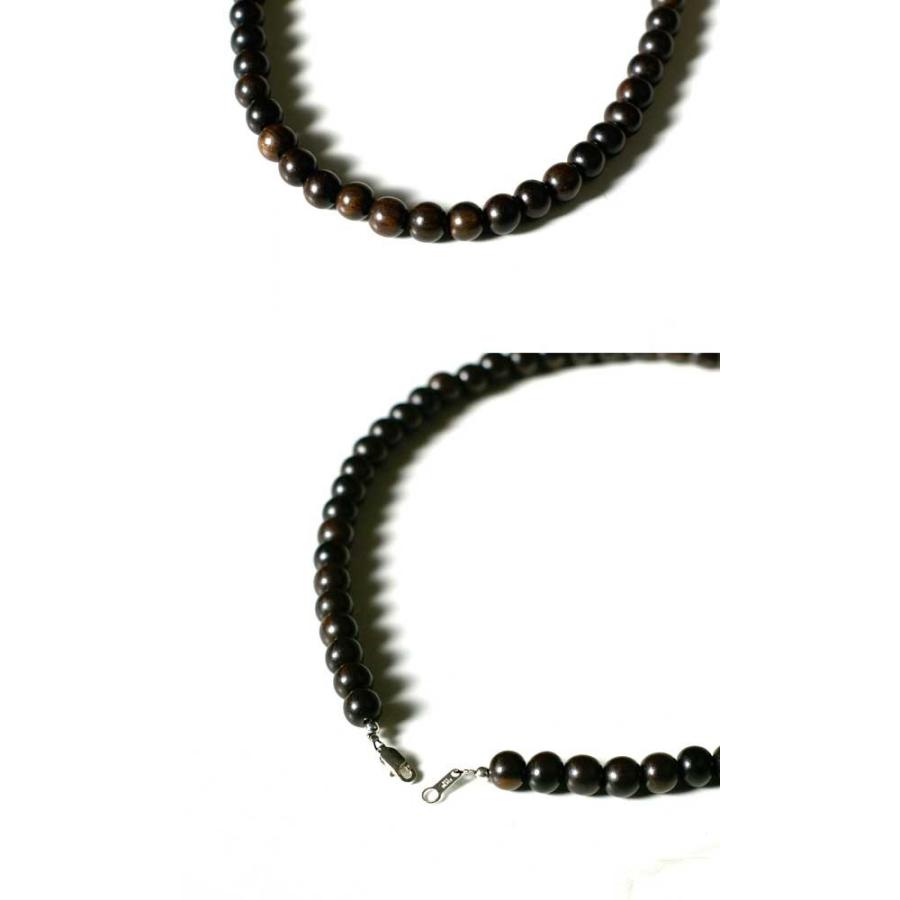 ネックレス メンズ ウッド 黒檀 エボニー 8mm 木製 木 アクセサリー 黒