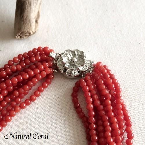 赤珊瑚 あかさんご ネックレス 小玉 10連 ナチュラルコーラル 珊瑚