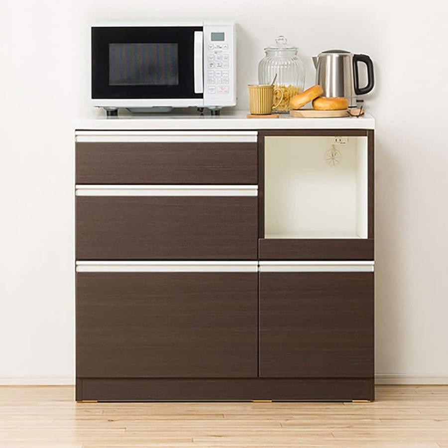 ニトリ（NITORI） キッチンカウンター(レジューム90QL-R DBR) ニトリ