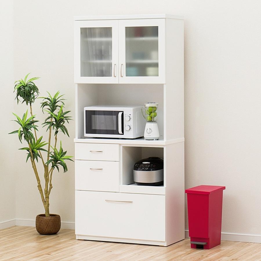 ニトリ（NITORI） 幅80 キッチンボード レンジボード 食器棚 (コパン T