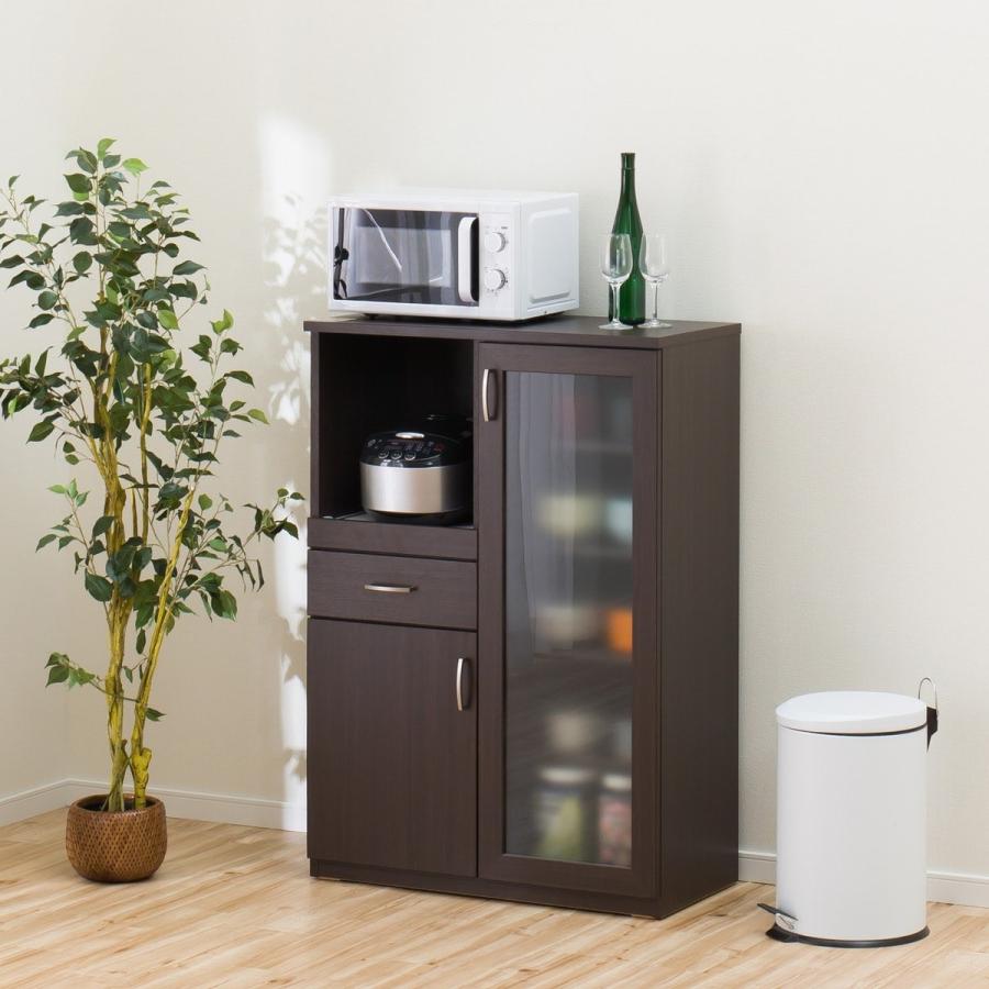 ニトリ（NITORI） 幅80cm レンジボード (コパンT 80MRB DBR) キッチン