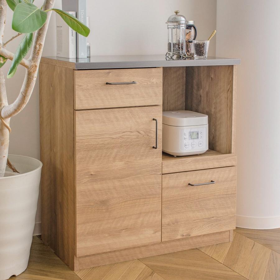 ニトリ（NITORI） 特殊鋼板天板 ヴィンテージ風カウンター（オープン＋