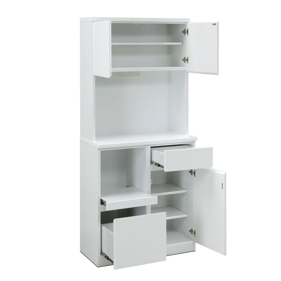 ニトリ（NITORI） 幅80cm 鏡面仕様のキッチンボード (WH) ダイニング