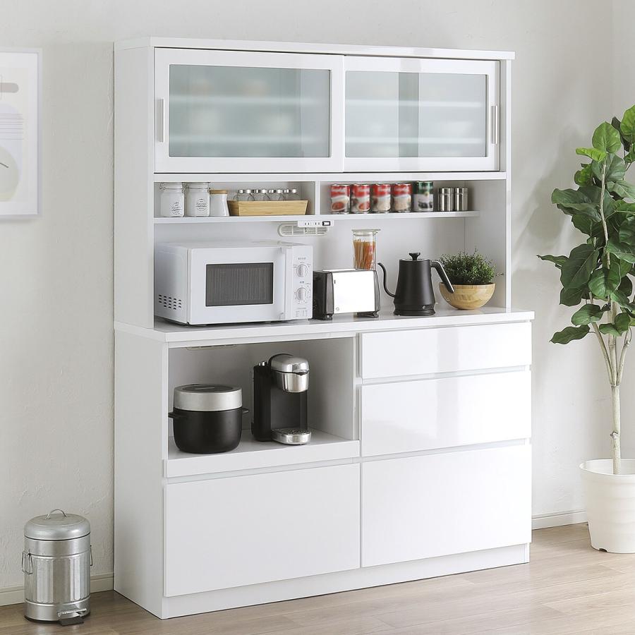 ニトリ（NITORI） 幅140cm 鏡面仕様のキッチンボード 引戸タイプ（幅