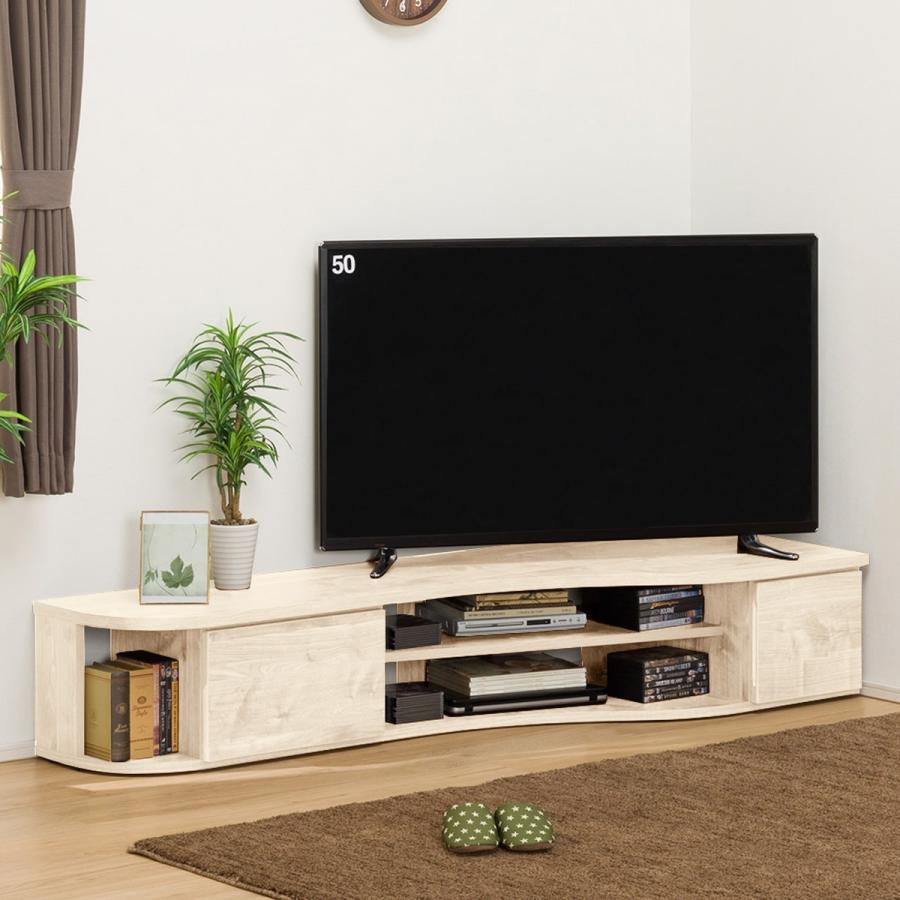 ニトリ（NITORI） 幅180 コーナー有効活用 流線形テレビボード(右寄せ