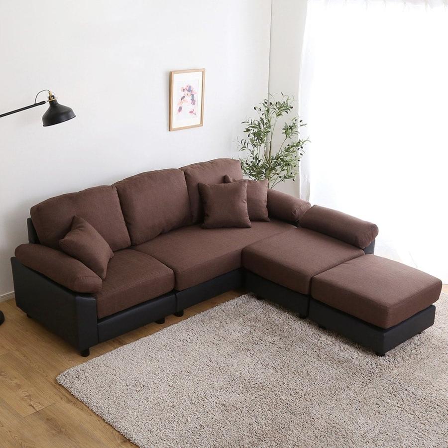 ニトリ（NITORI） ソファー ソファ PVC×布張り5人掛けコーナーカウチ