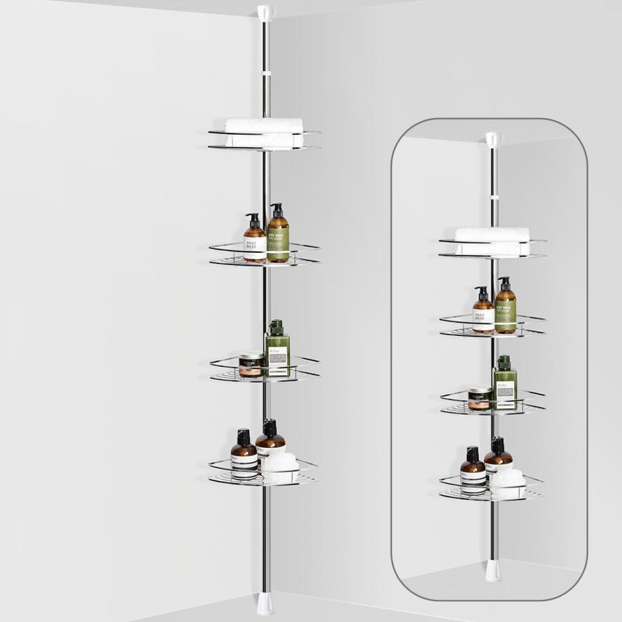 ニトリ（NITORI） ステンレスつっぱりコーナーラック4段(MS06