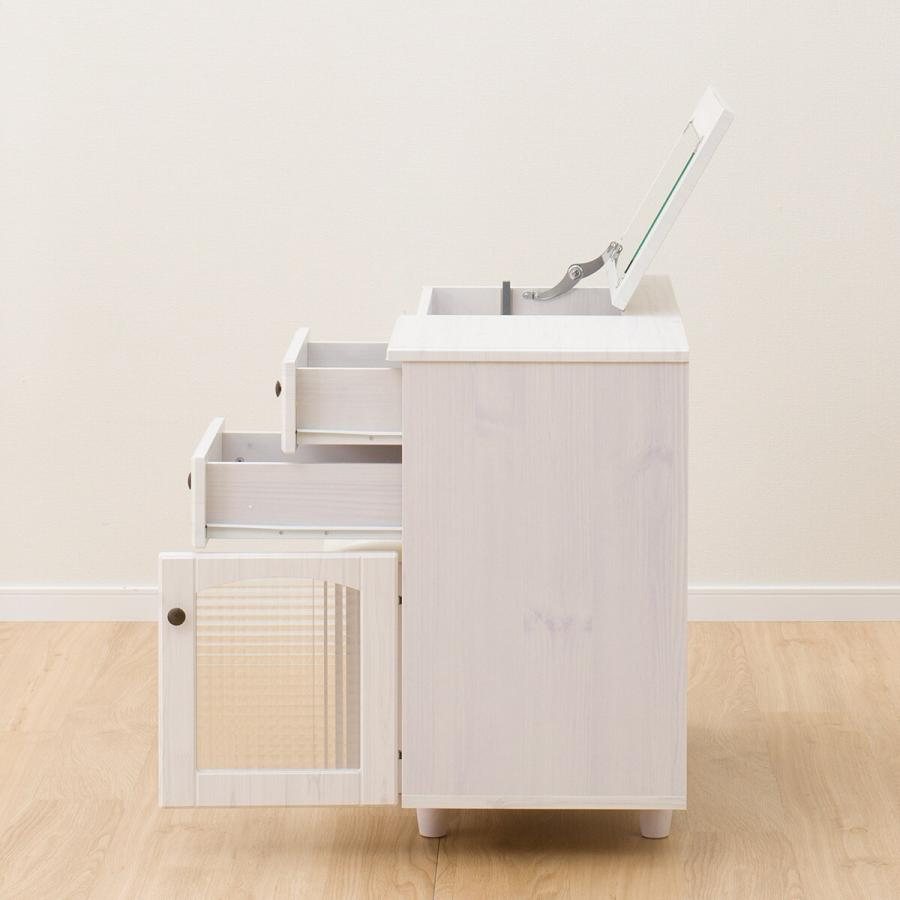 ニトリ（NITORI） [幅80cm]デスクドレッサー(フローリオ7080D WH) 鏡台