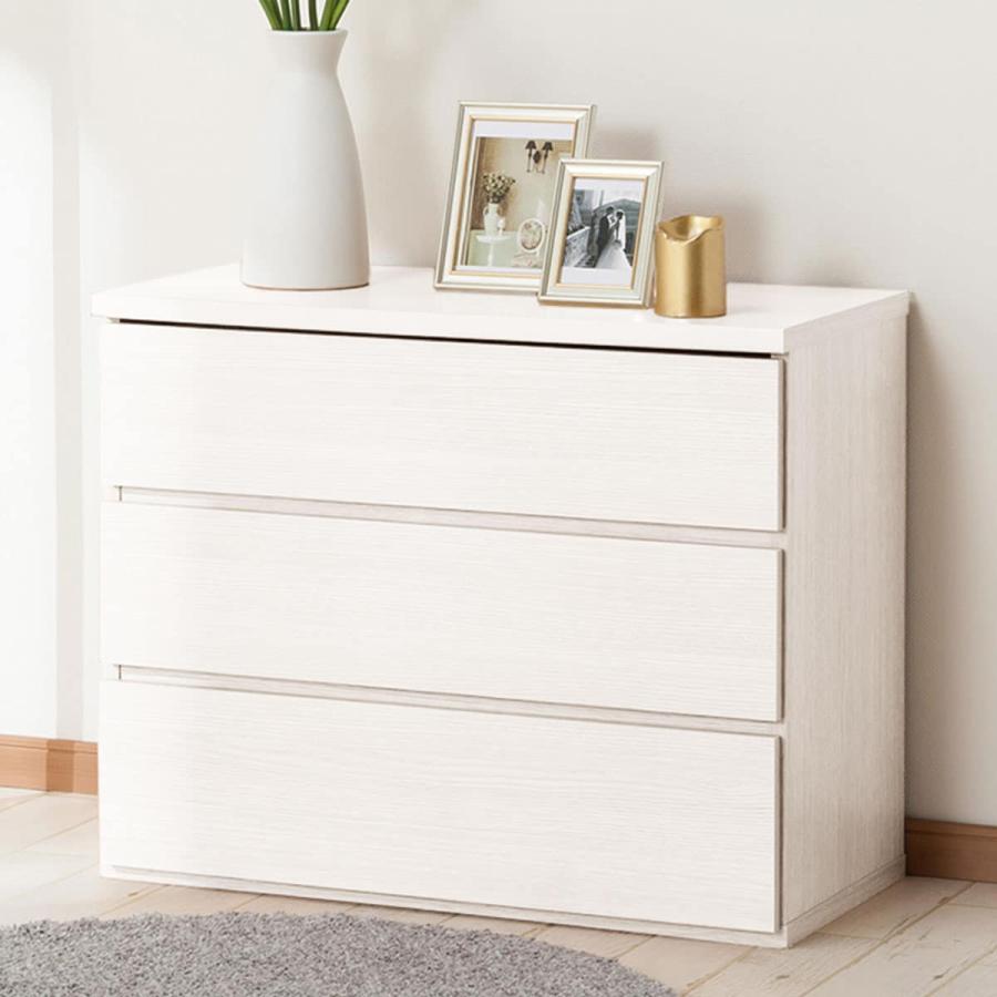 ニトリ（NITORI） ローチェスト(エレアK 80 WH 3段) タンス たんす