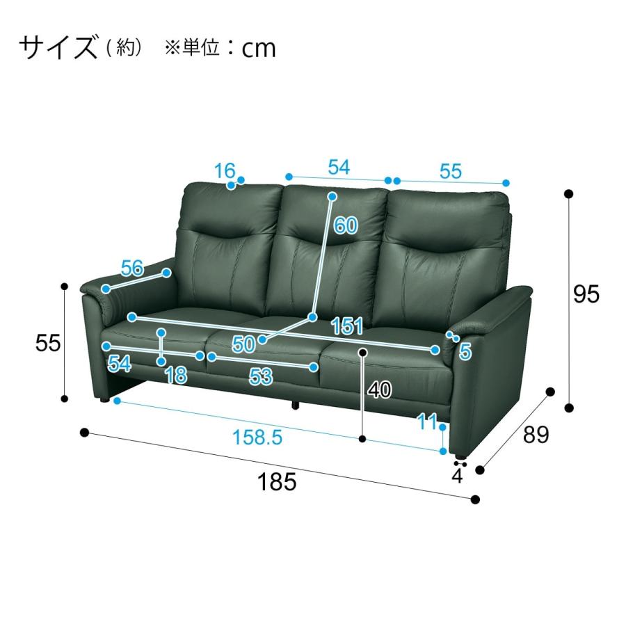 ニトリ（NITORI） ソファー ソファ 3人掛けソファ (ナルタKD GR