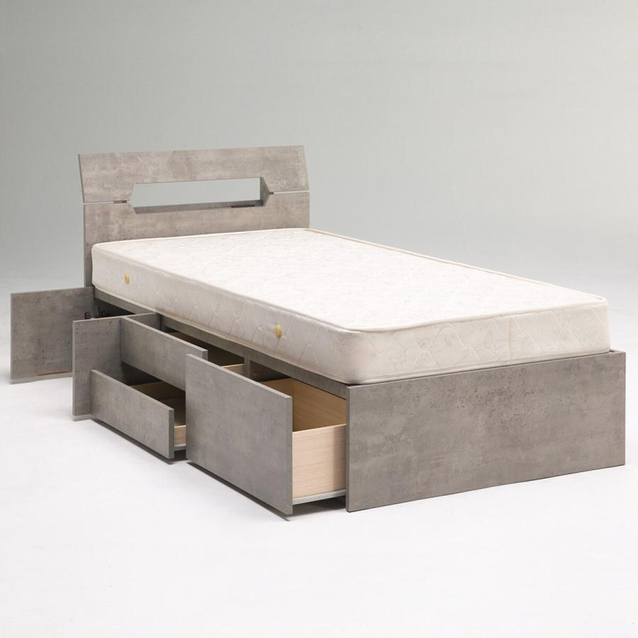 ニトリ（NITORI） 引き出し収納付き シングルベッドフレーム(KR GY