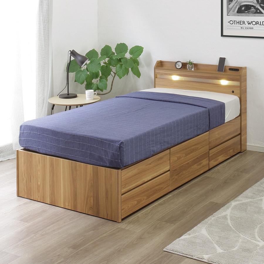 ニトリ（NITORI） シングル 豊富な収納力のチェストベッド (ライト