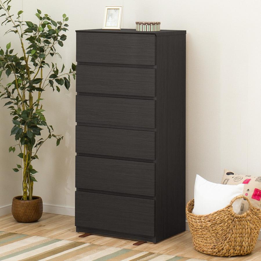 ニトリ（NITORI） ハイチェスト(クエス 60-6HC BK) ニトリ期間限定：4