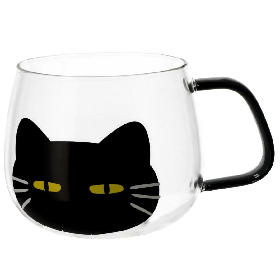 ニトリ（NITORI） 耐熱ガラスマグ(デコネコフェイス cDN04) デコホーム