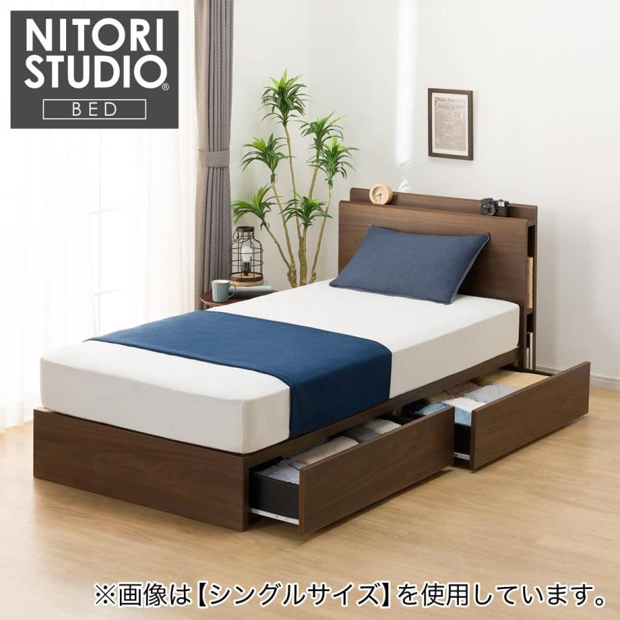 ニトリ（NITORI） セミダブル 棚・サイド収納付きベッドフレーム(NS