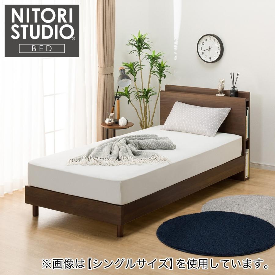 ニトリ（NITORI） クイーン 棚・サイド収納付きベッドフレーム(NS-003